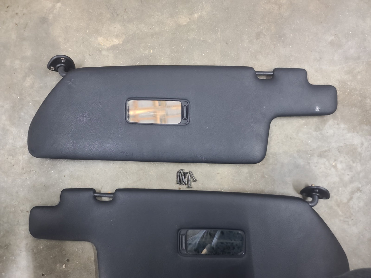 1983-1989 Porsche 944 OEM ORIGINAL Black Sun Visor Pair - Very Nice!